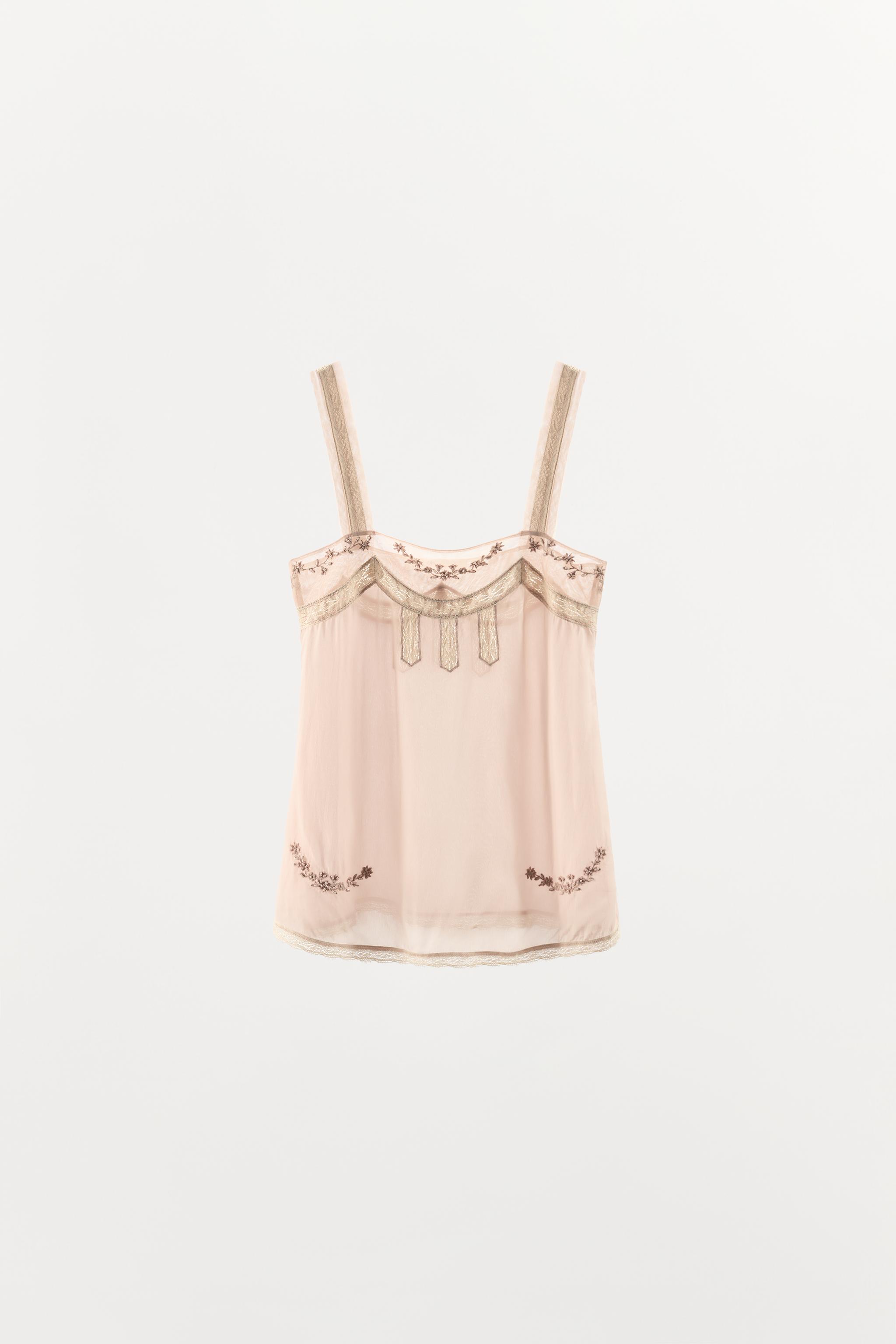 BEADED LACE COMBINATION TOP